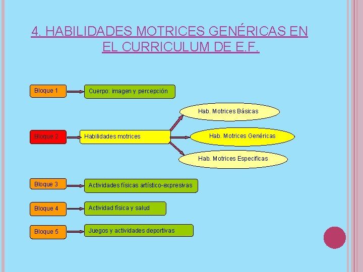 4. HABILIDADES MOTRICES GENÉRICAS EN EL CURRICULUM DE E. F. Bloque 1 Cuerpo: imagen