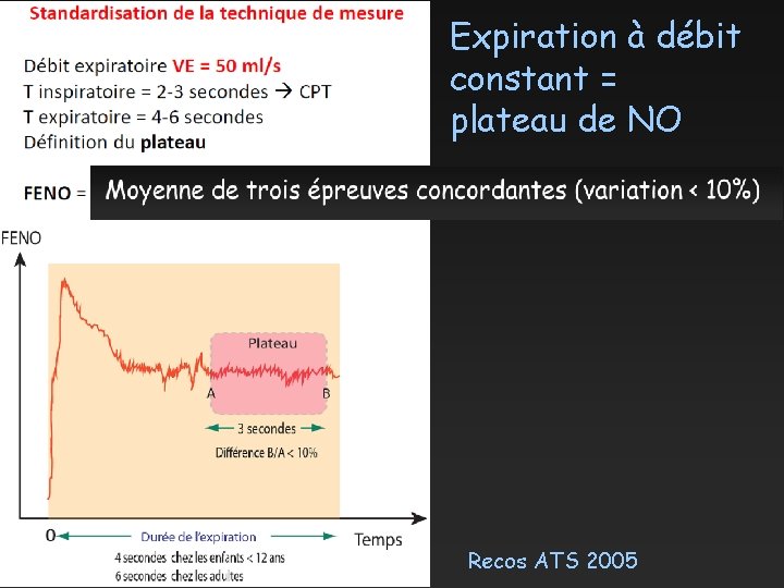 Expiration à débit constant = plateau de NO Recos ATS 2005 