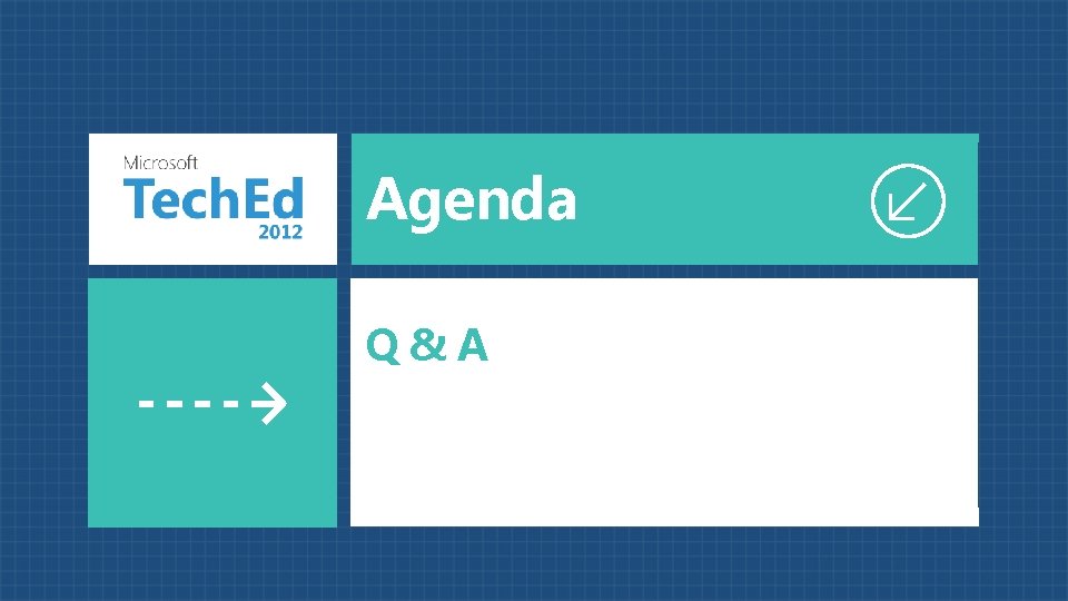 Agenda Q&A 