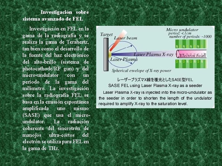 Investigación sobre sistema avanzado de FEL Investigación en FEL en la gama de la
