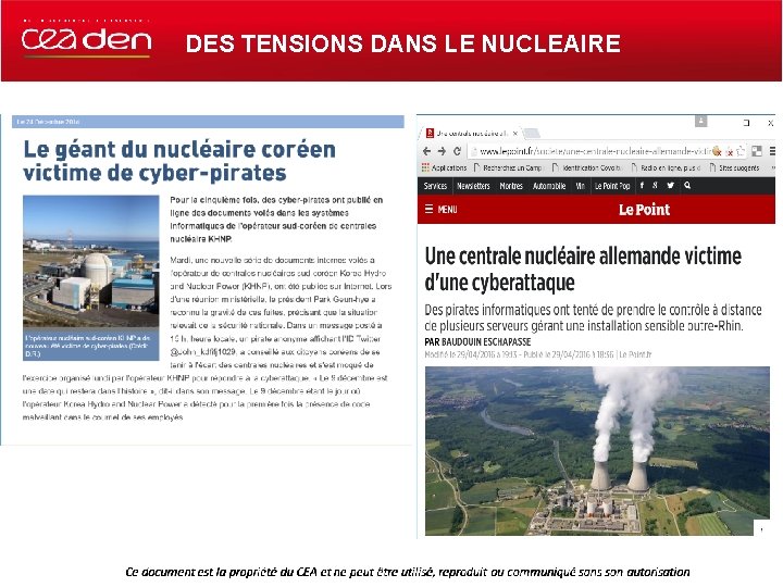 DES TENSIONS DANS LE NUCLEAIRE 5 DÉCEMBRE 2020 