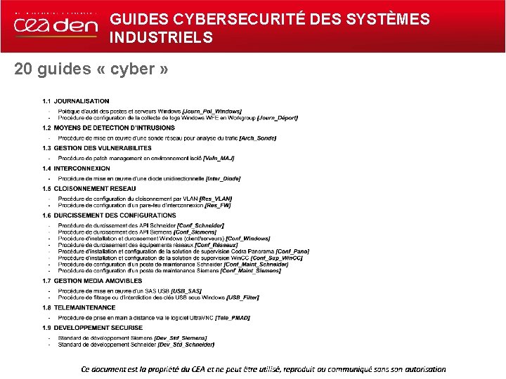 GUIDES CYBERSECURITÉ DES SYSTÈMES INDUSTRIELS 20 guides « cyber » 