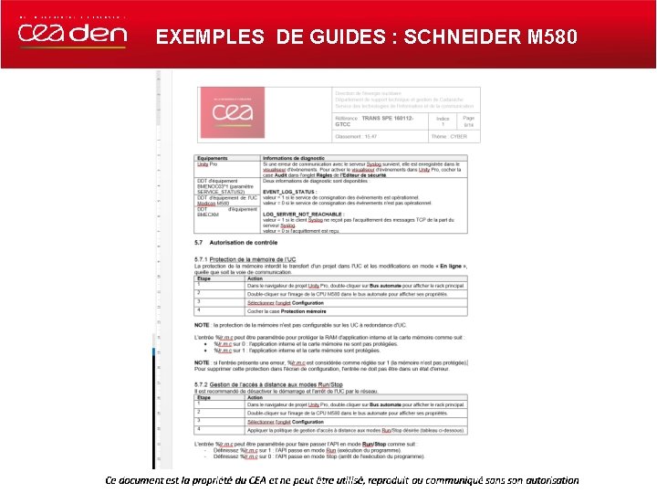 EXEMPLES DE GUIDES : SCHNEIDER M 580 5 DÉCEMBRE 2020 