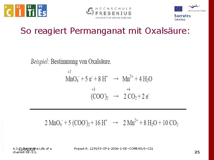 So reagiert Permanganat mit Oxalsäure: 4. 3. 2. Day in the Life of a