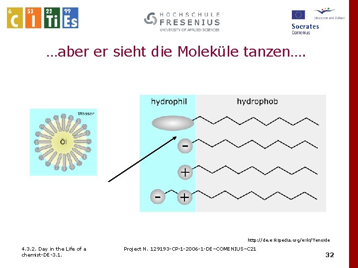 …aber er sieht die Moleküle tanzen…. http: //de. wikipedia. org/wiki/Tenside 4. 3. 2. Day