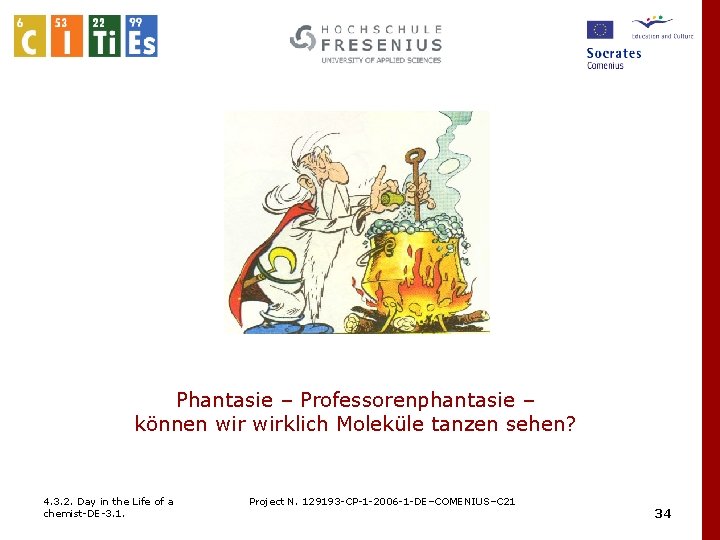  Phantasie – Professorenphantasie – können wirklich Moleküle tanzen sehen? 4. 3. 2. Day