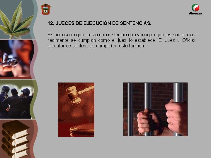 12. JUECES DE EJECUCIÓN DE SENTENCIAS. Es necesario que exista una instancia que verifique
