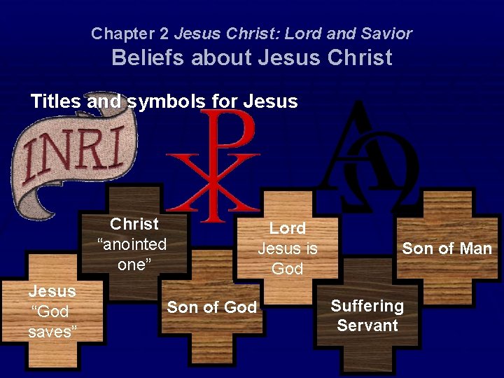 Chapter 2 Jesus Christ: Lord and Savior Beliefs about Jesus Christ Titles and symbols