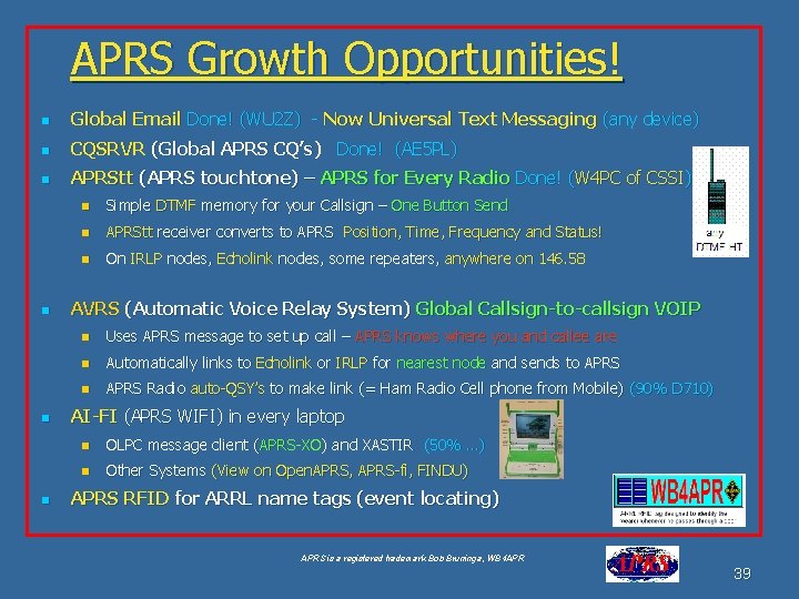 APRS Growth Opportunities! n Global Email Done! (WU 2 Z) - Now Universal Text