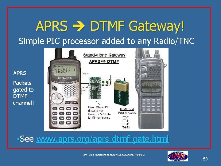 APRS DTMF Gateway! Simple PIC processor added to any Radio/TNC APRS Packets gated to