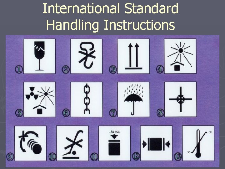 International Standard Handling Instructions 