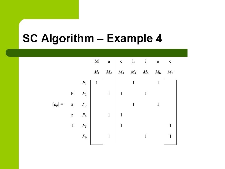 SC Algorithm – Example 4 