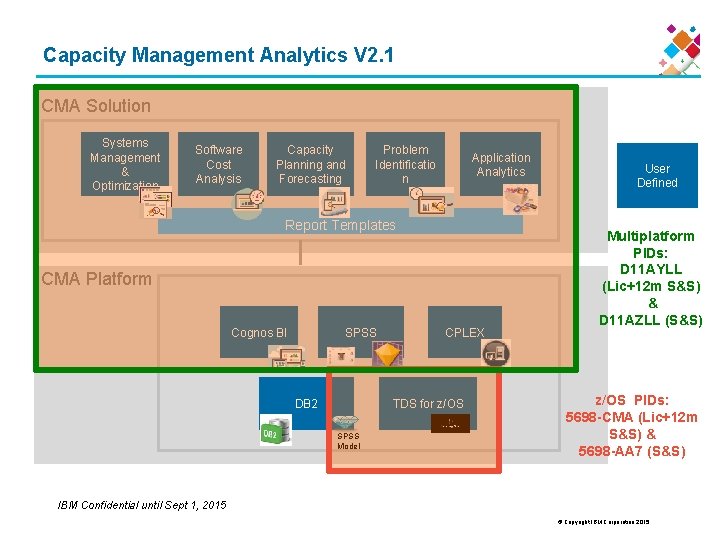 Capacity Management Analytics V 2. 1 CMA Solution Systems Management & Optimization Software Cost