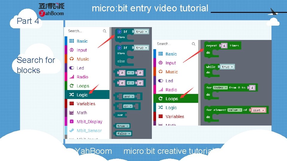 micro: bit entry video tutorial Part 4 Search for blocks Yah. Boom micro: bit