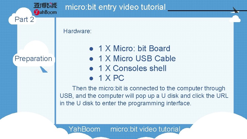 micro: bit entry video tutorial Part 2 Hardware: Preparation ● ● 1 X Micro: