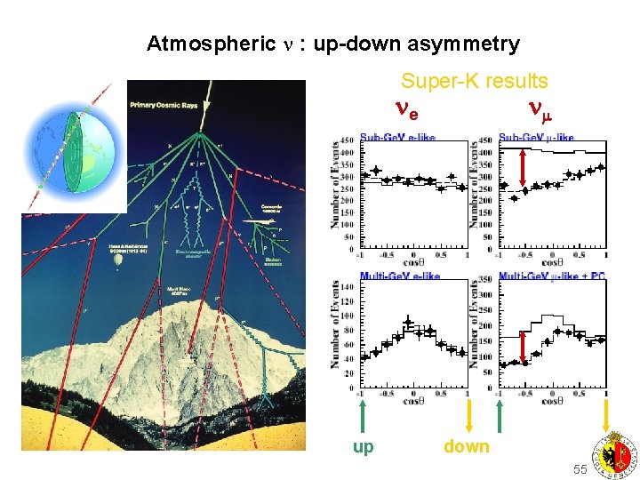 Atmospheric : up-down asymmetry Super-K results e up down 55 