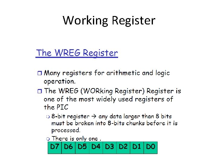 Working Register 