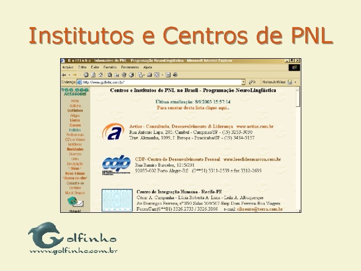 Institutos e Centros de PNL 