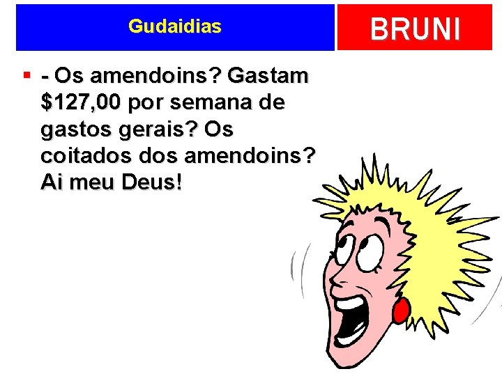 Gudaidias § - Os amendoins? Gastam $127, 00 por semana de gastos gerais? Os