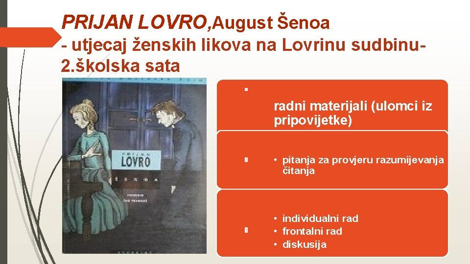 PRIJAN LOVRO, August Šenoa - utjecaj ženskih likova na Lovrinu sudbinu 2. školska sata