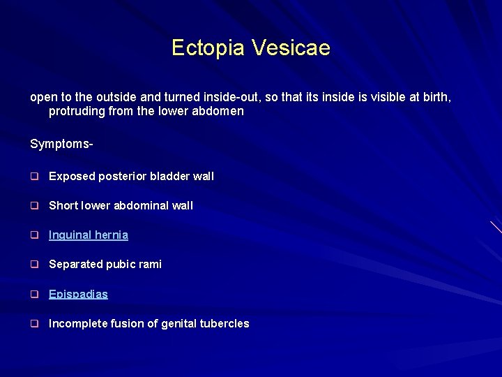 Ectopia Vesicae open to the outside and turned inside-out, so that its inside is