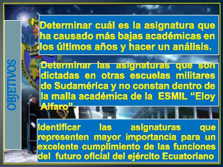 OBJETIVOS Determinar cuál es la asignatura que ha causado más bajas académicas en los