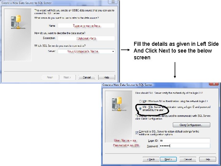 Fill the details as given in Left Side And Click Next to see the