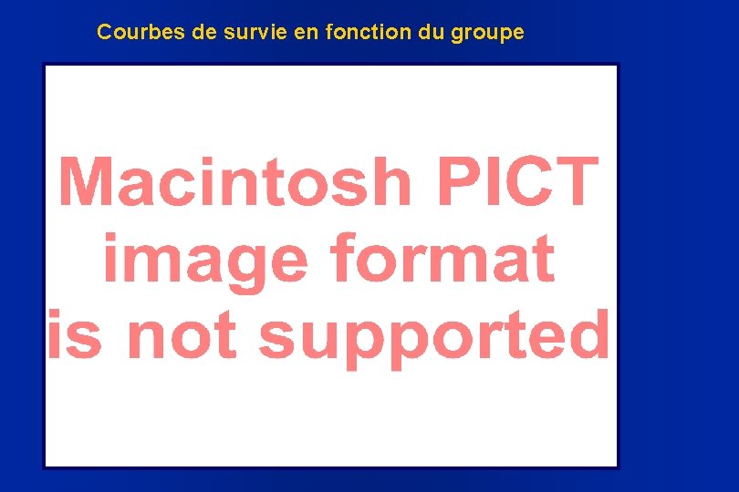 Courbes de survie en fonction du groupe 