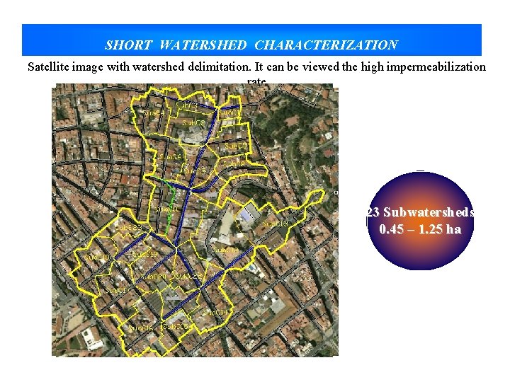 SHORT WATERSHED CHARACTERIZATION Satellite image with watershed delimitation. It can be viewed the high