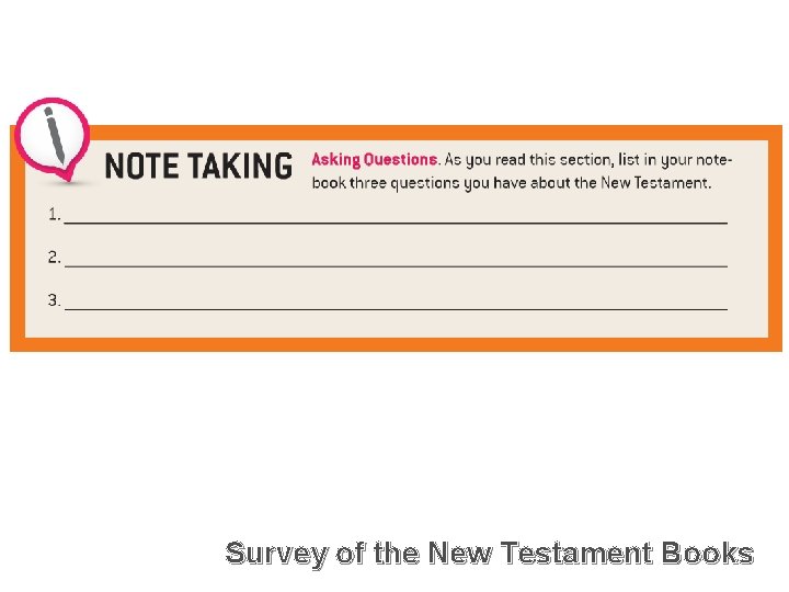 Survey of the New Testament Books 