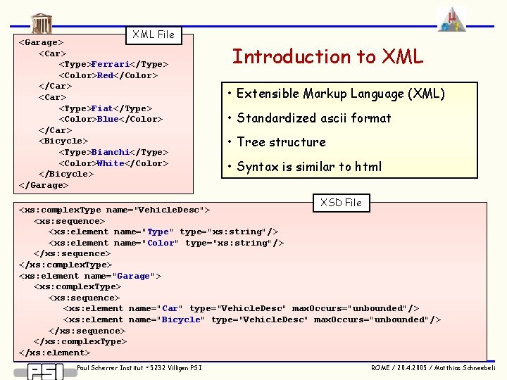 XML File <Garage> <Car> <Type>Ferrari</Type> <Color>Red</Color> </Car> <Type>Fiat</Type> <Color>Blue</Color> </Car> <Bicycle> <Type>Bianchi</Type> <Color>White</Color> </Bicycle>