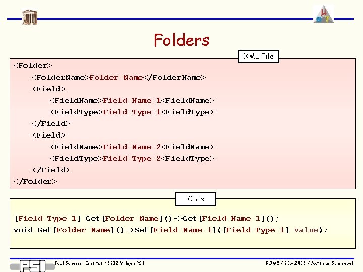 Folders XML File <Folder> <Folder. Name>Folder Name</Folder. Name> <Field. Name>Field Name 1<Field. Name> <Field.