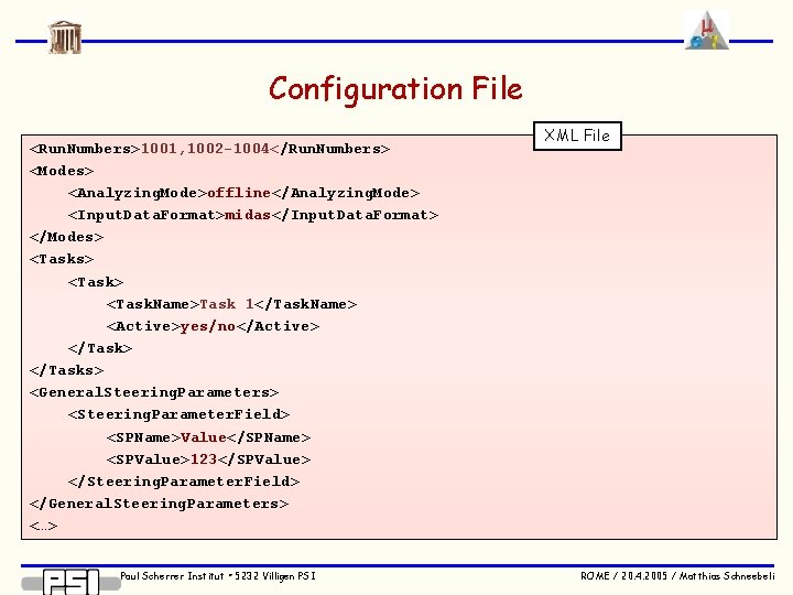 Configuration File <Run. Numbers>1001, 1002 -1004</Run. Numbers> <Modes> <Analyzing. Mode>offline</Analyzing. Mode> <Input. Data. Format>midas</Input.