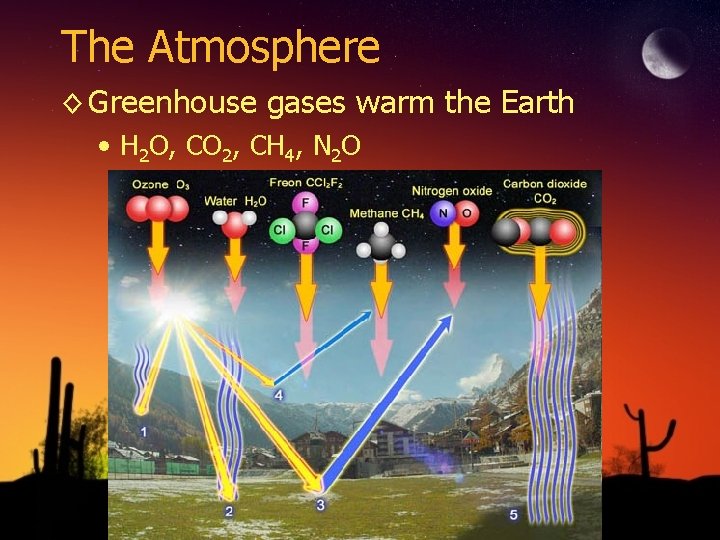 The Atmosphere ◊ Greenhouse gases warm the Earth • H 2 O, CO 2,