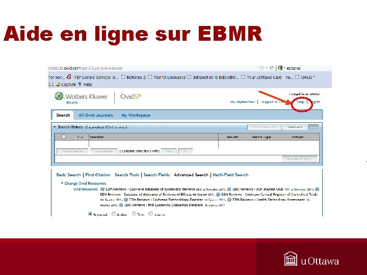 Aide en ligne sur EBMR Pointer sur 