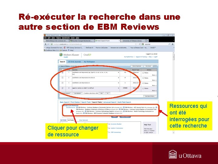 Ré-exécuter la recherche dans une autre section de EBM Reviews Cliquer pour changer de