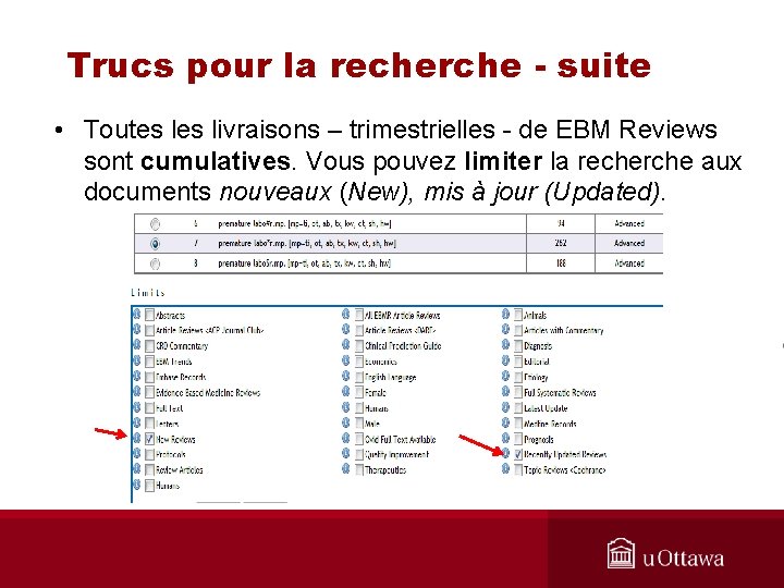 Trucs pour la recherche - suite • Toutes livraisons – trimestrielles - de EBM