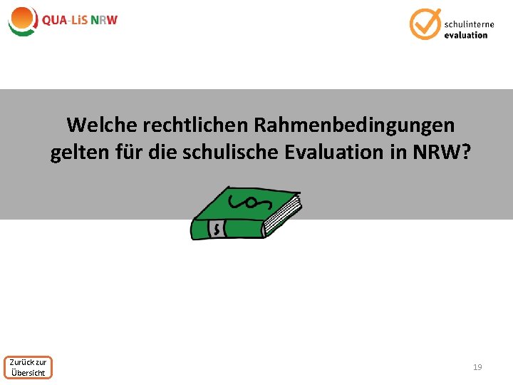 Welche rechtlichen Rahmenbedingungen gelten für die schulische Evaluation in NRW? Zurück zur Übersicht 19