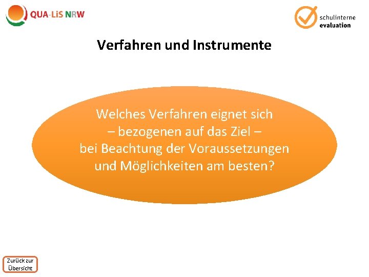 Verfahren und Instrumente Welches Verfahren eignet sich – bezogenen auf das Ziel – bei