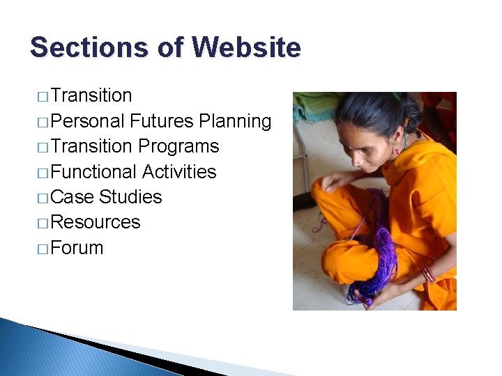Sections of Website � Transition � Personal Futures Planning � Transition Programs � Functional