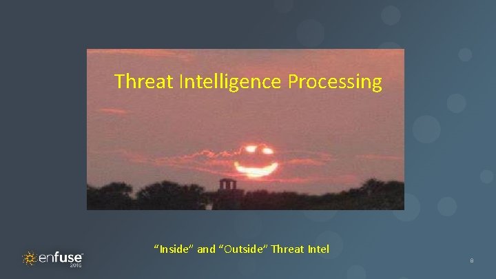 Master Title Threat Intelligence Processing “Inside” and “Outside” Threat Intel 8 