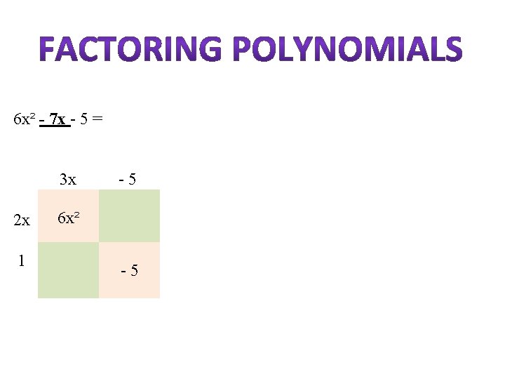 6 x² - 7 x - 5 = 3 x 2 x 1 -5