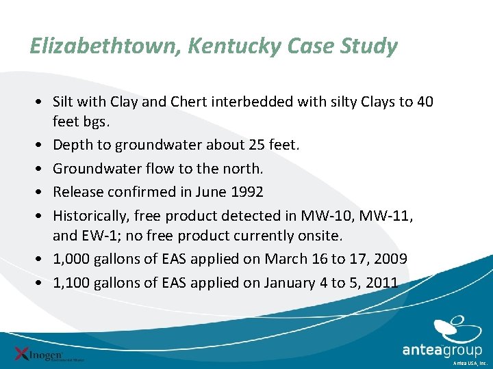Elizabethtown, Kentucky Case Study • Silt with Clay and Chert interbedded with silty Clays Elizabethtown, Kentucky Case Study • Silt with Clay and Chert interbedded with silty Clays