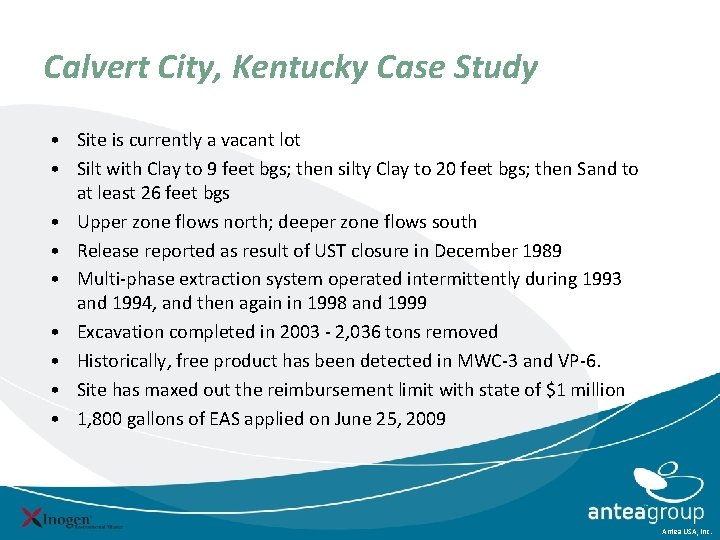 Calvert City, Kentucky Case Study • Site is currently a vacant lot • Silt Calvert City, Kentucky Case Study • Site is currently a vacant lot • Silt