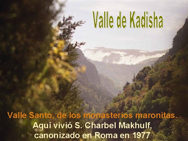 Valle Santo, de los monasterios maronitas. Aquí vivió S. Charbel Makhulf, canonizado en Roma