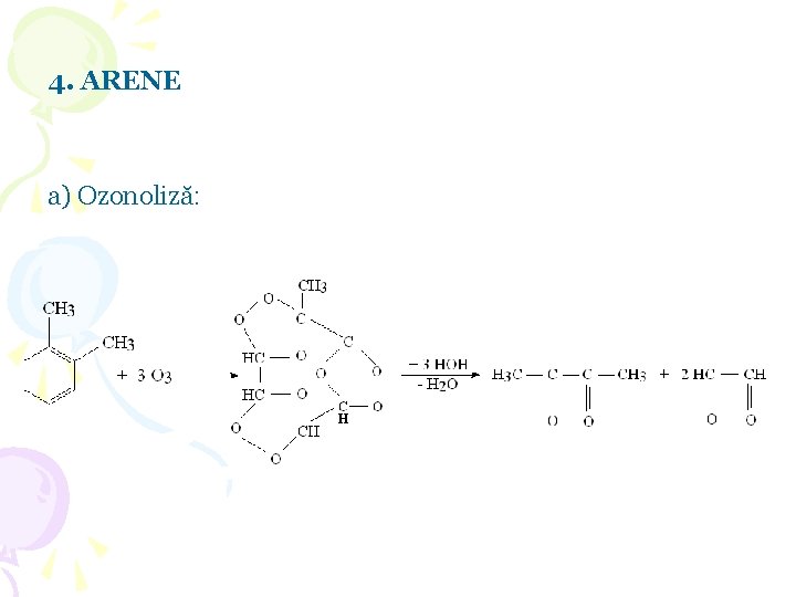 4. ARENE a) Ozonoliză: 4. ARENE a) Ozonoliză: