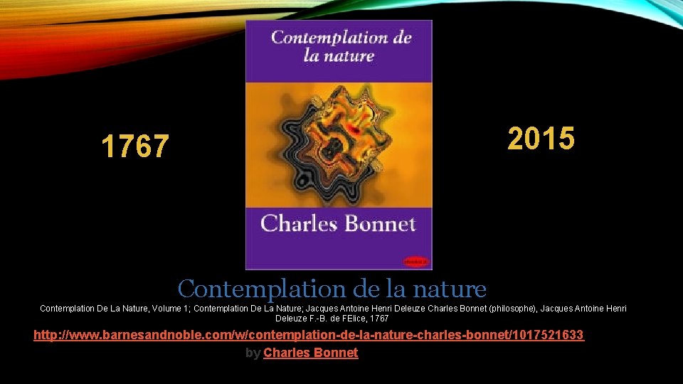 2015 1767 Contemplation de la nature Contemplation De La Nature, Volume 1; Contemplation De