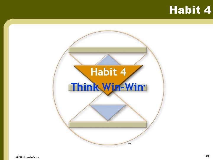 Habit 4 Think Win-Win ® © 2004 Franklin. Covey ® 38 