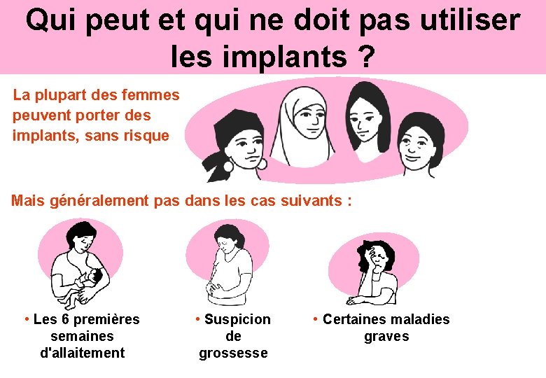 Qui peut et qui ne doit pas utiliser les implants ? La plupart des