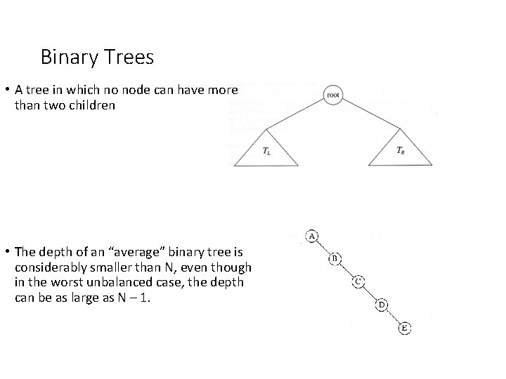 Binary Trees • A tree in which no node can have more than two